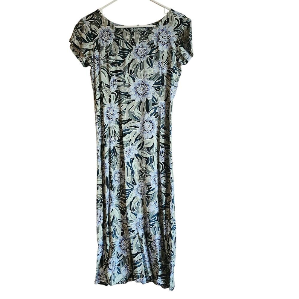 Vintage 90's Sportif floral modest midi dress size small